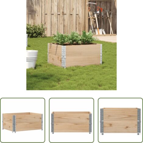 vidaXL Jardinera apilable -  Jardinera de madera maciza de pino 80x60 cm