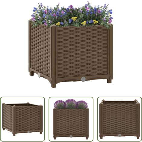vidaXL Jardinera -  Arriate 40x40x38 cm polipropileno