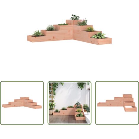vidaXL Jardinera de exterior -  Jardinera de jardín de 4 niveles, 106 x 104,5 x 36 cm, madera maciza Douglas