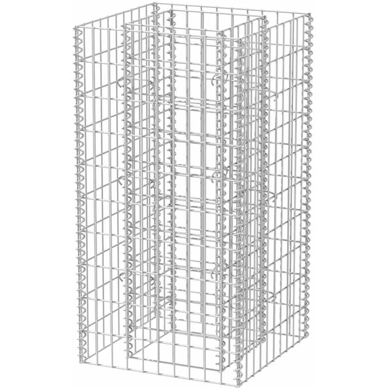 

Arriate de gaviones de acero 50x50x100 cm - Plateado - Vidaxl