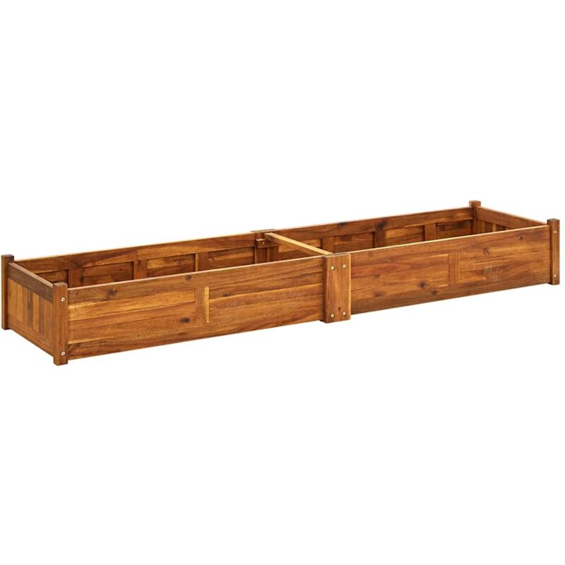 

vidaXL Arriate de madera de acacia 200x50x25 cm - Marrón