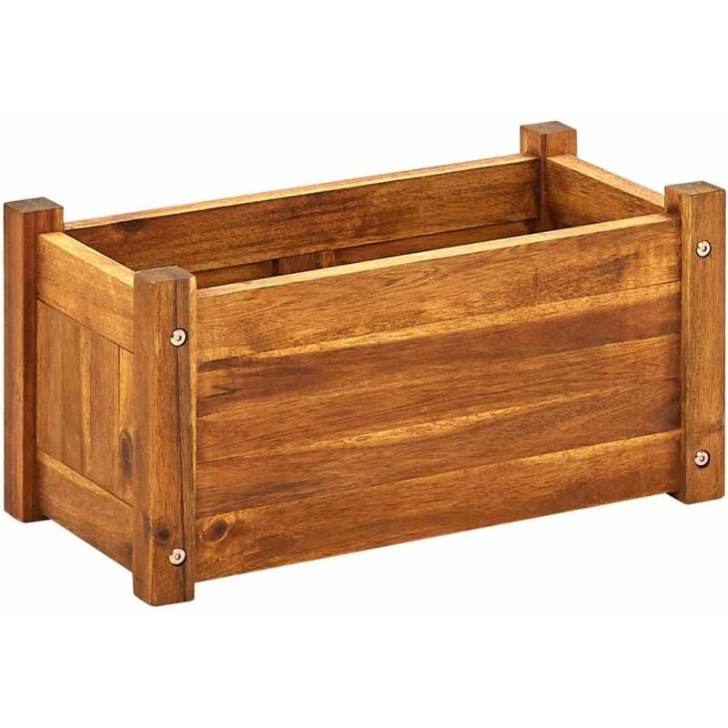 

vidaXL Arriate de madera de acacia 50x25x25 cm - Marrón