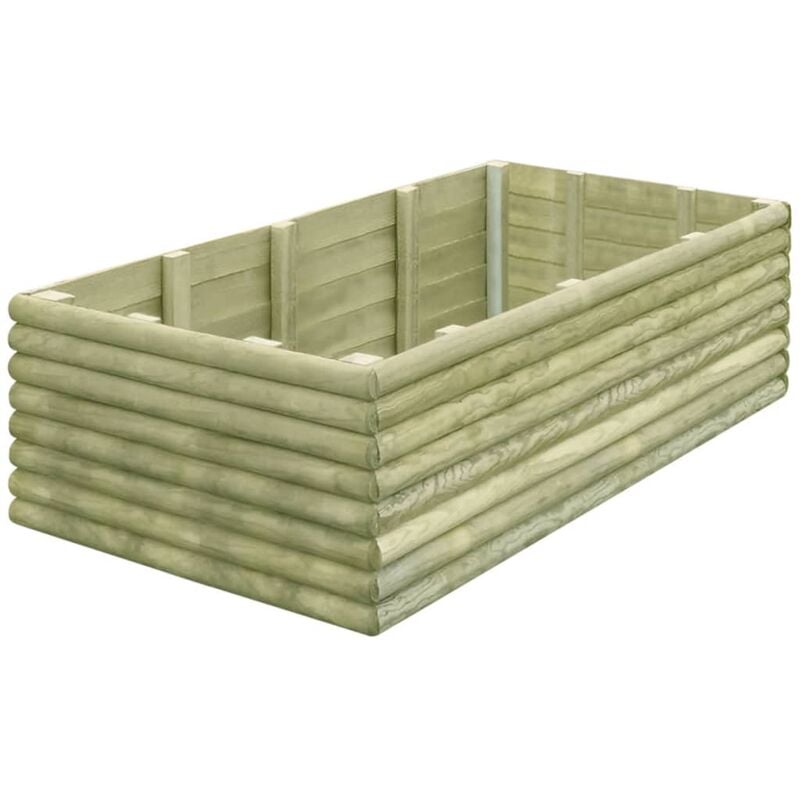 

Arriate de madera de pino impregnada 19 mm 150x106x48 cm - Marrón - Vidaxl