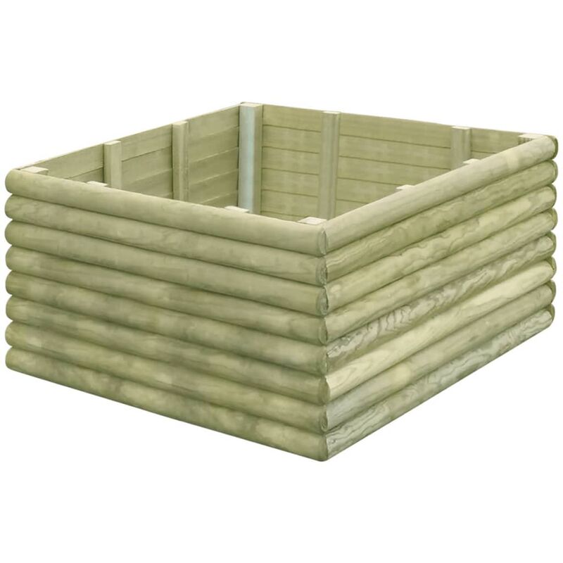 

vidaXL Jardinera de Madera de Pino Impregnada 106x106x48 cm - Verde