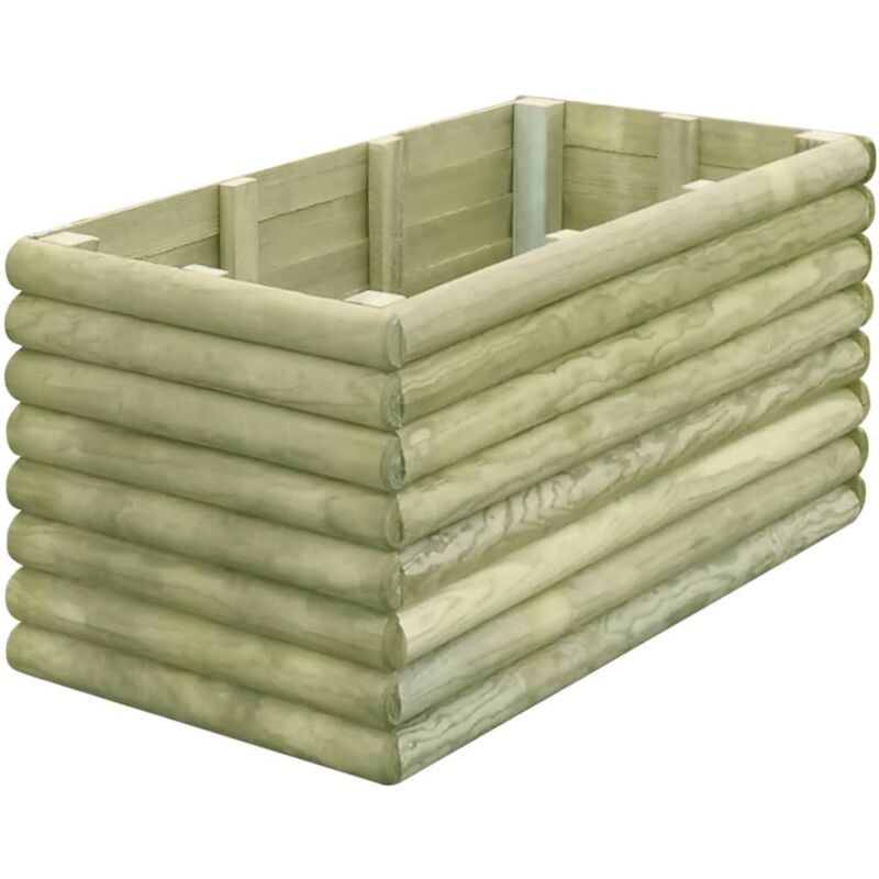 

vidaXL Jardinera de Madera de Pino Impregnada 106x56x48 cm - Verde