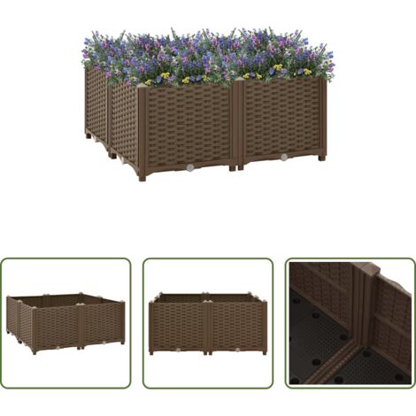 vidaXL Jardinera de polipropileno -  Arriate de polipropileno 80x80x38 cm
