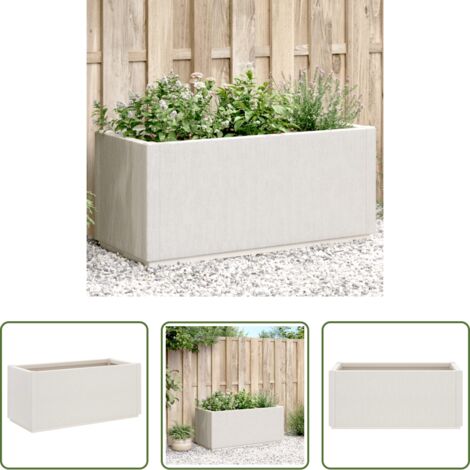 vidaXL Jardinera de terraza -  Jardinera PP blanco 80x36x35 cm