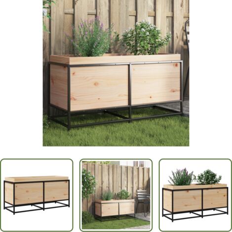 vidaXL Jardinera exterior -  Jardinera de madera maciza de pino 100x40x50 cm