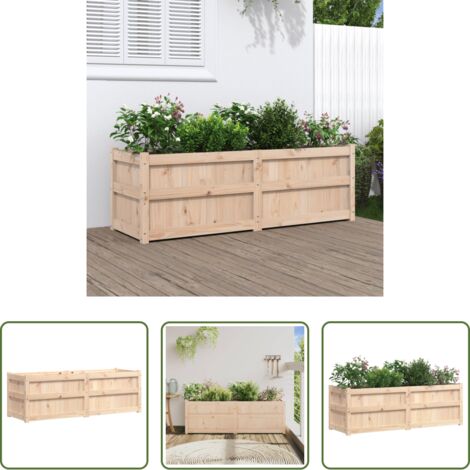 vidaXL Jardinera exterior -  Jardinera de madera maciza de pino 150x50x50 cm