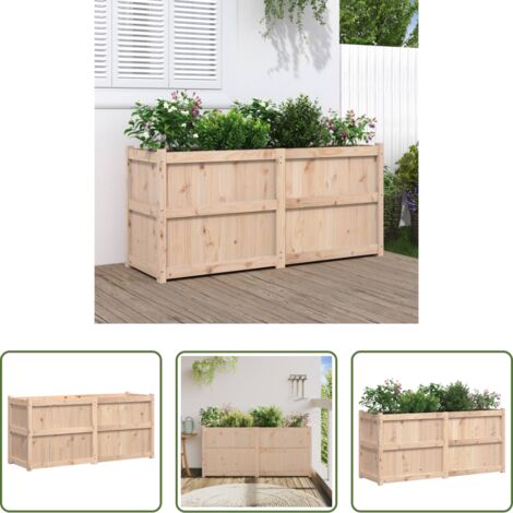 vidaXL Jardinera exterior -  Jardinera de madera maciza de pino 150x50x70 cm