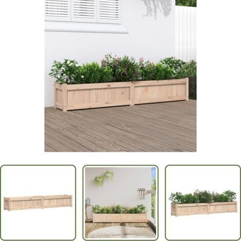 vidaXL Jardinera exterior -  Jardinera de madera maciza de pino 180x31x31 cm