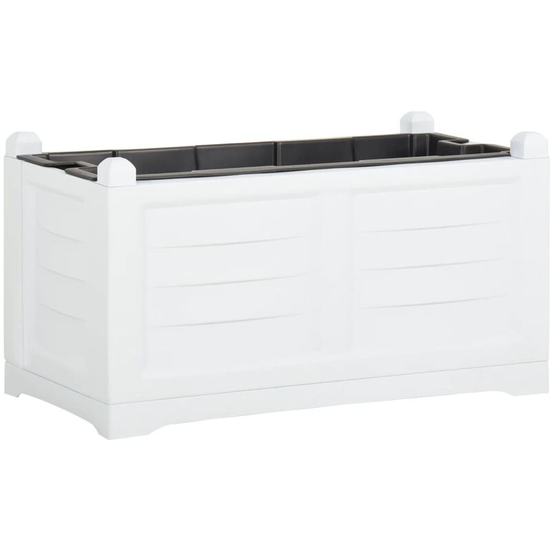 

vidaXL Jardinera gris 80x42,5x42 cm PP - Blanco