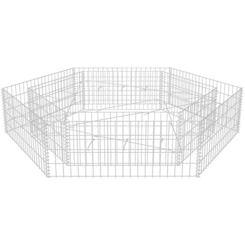 

Arriate hexagonal de gaviones 200x173x40 cm - Plateado - Vidaxl