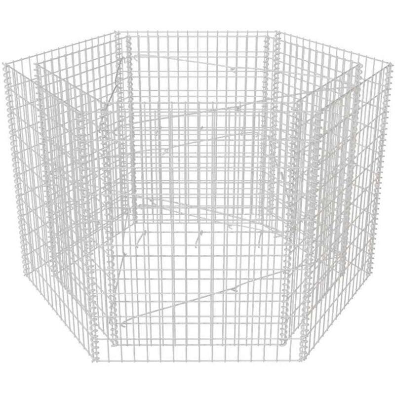 

Arriate hexagonal de gaviones 160x140x100 cm - Plateado - Vidaxl