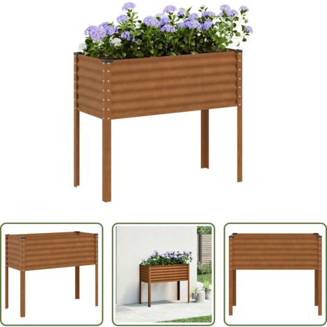 vidaXL Jardinera para balcones -  Jardinera de jardín 100x45x90 cm de acero corten