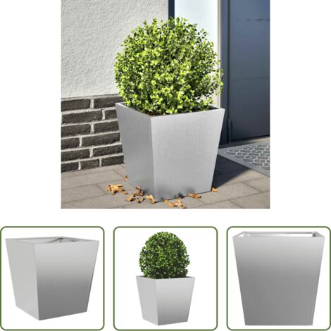 vidaXL Jardinera para plantas -  Jardinera de acero galvanizado 40x40x40 cm