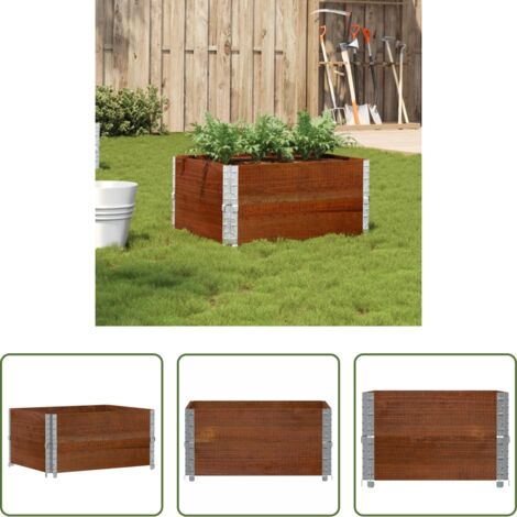 vidaXL Jardinera para plantas -  Jardinera de madera maciza de pino marrón 80x60 cm