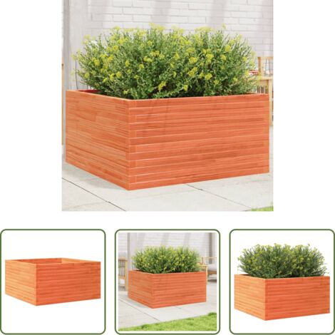 vidaXL Jardinera para plantas -  Jardinera de madera maciza pino marrón cera 90x90x46 cm