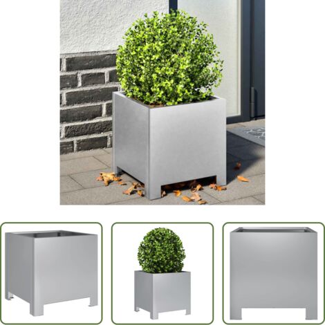 vidaXL Jardinera para plantas -  Jardinera hexagonal de acero galvanizado 30x30x30 cm