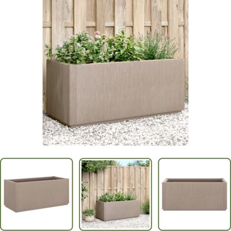 vidaXL Jardinera para plantas trepadoras -  Jardinera PP marrón claro 80x36x35 cm
