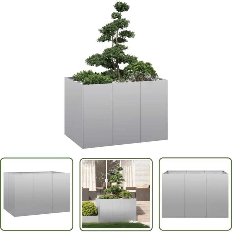 The Living Store - vidaXL Jardinière 120x80x80 cm acier galvanisé