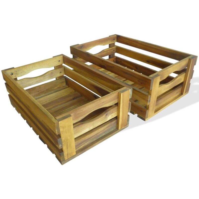 Vidaxl - Caisse à pommes 2 pcs Bois d'acacia massif