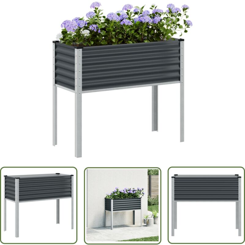 VidaXL Jardinière anthracite 100x41x90 cm acier