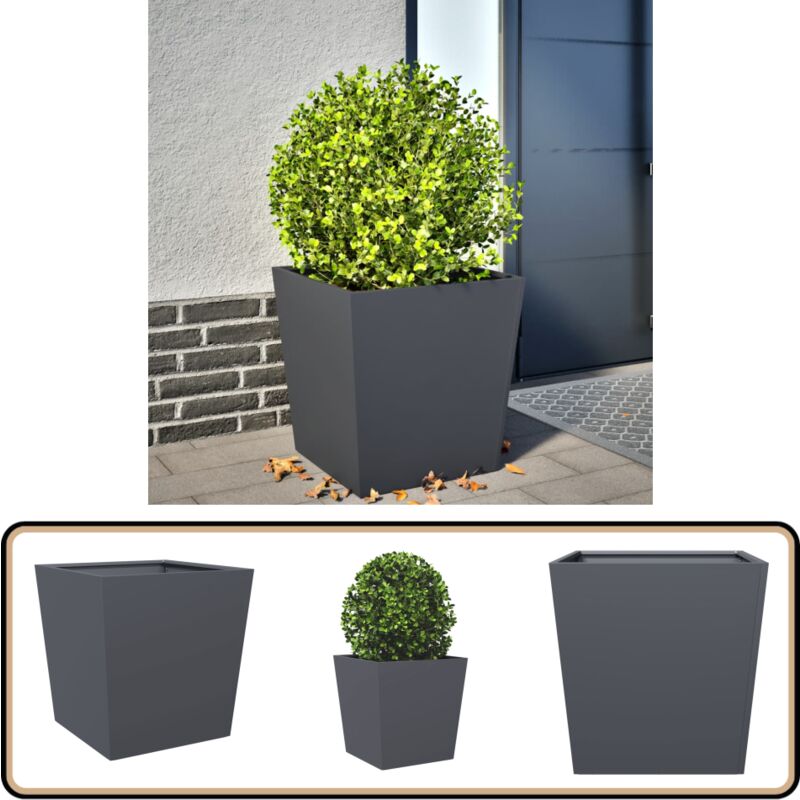 Vidaxl - Jardinière anthracite 50x50x50 cm acier
