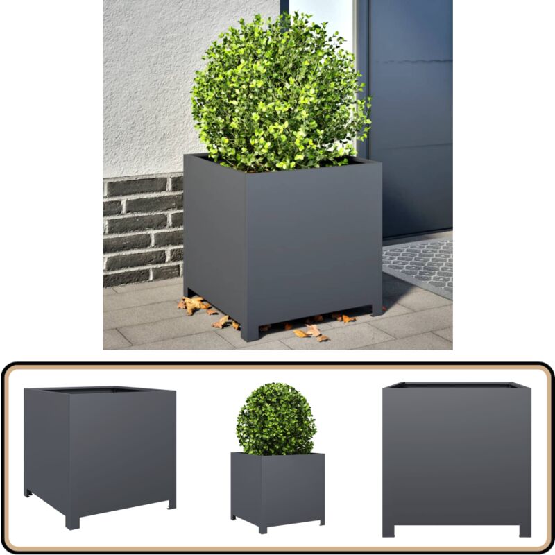 Vidaxl - Jardinière anthracite 50x50x50 cm acier