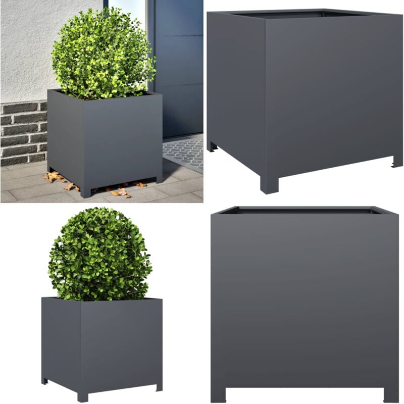 Vidaxl - Jardinière anthracite 50x50x50 cm acier