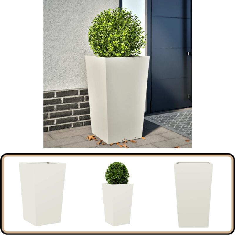 Vidaxl - Jardinière blanc 45x45x75 cm acier