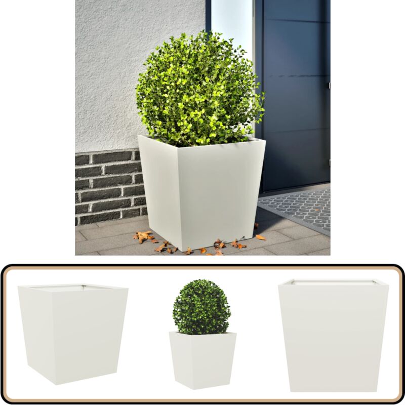 Vidaxl - Jardinière blanc 50x50x50 cm acier