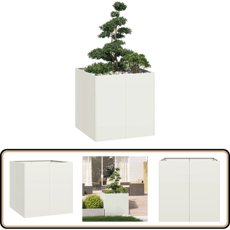 Vidaxl - Jardinière blanc 80x80x80 cm acier