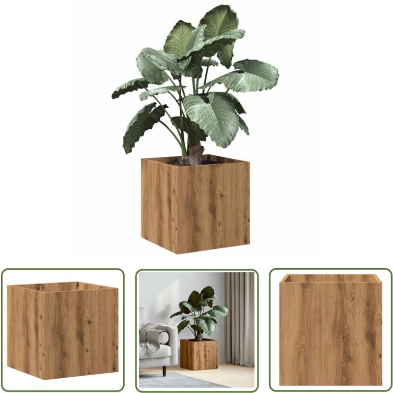 The Living Store - vidaXL Jardinière chêne artisanal 40x40x40 cm bois d'ingénierie