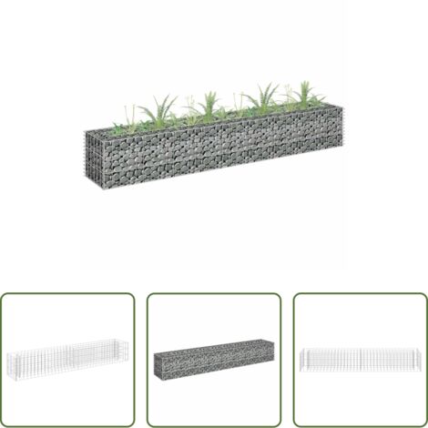vidaXL Jardinière -  Lit surélevé à gabion Acier galvanisé 180x30x30 cm