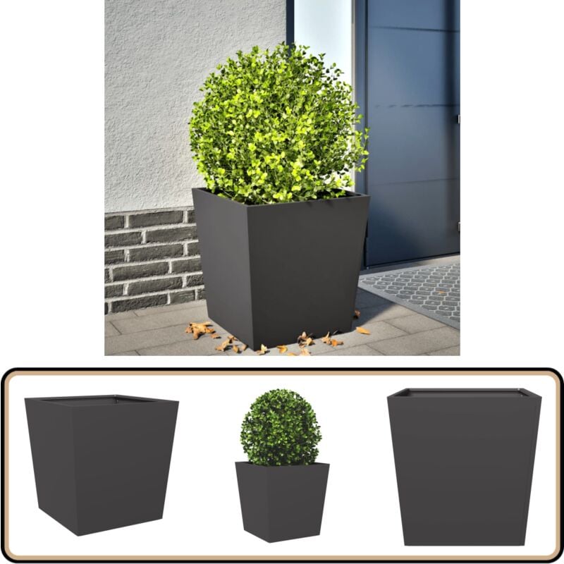 Vidaxl - Jardinière noir 50x50x50 cm acier