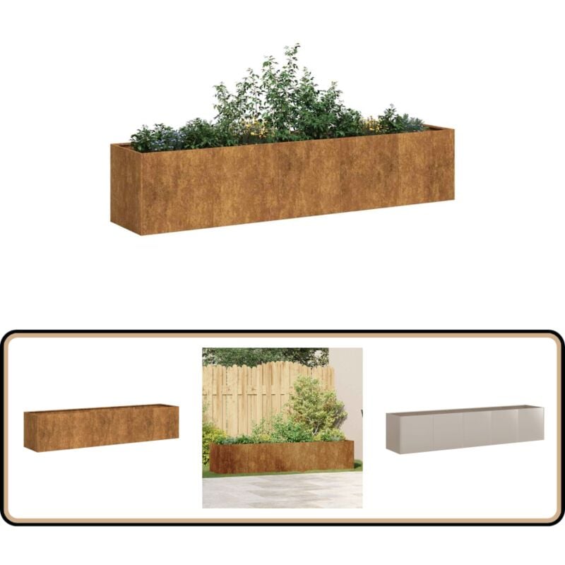 Vidaxl - Jardinière rouillé 200x40x40 cm acier inoxydable