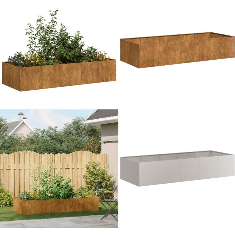 Vidaxl - Jardinière rouillé 200x80x40 cm acier inoxydable