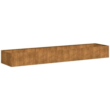 vidaXL Jardinière rouillé 360x80x40 cm acier inoxydable