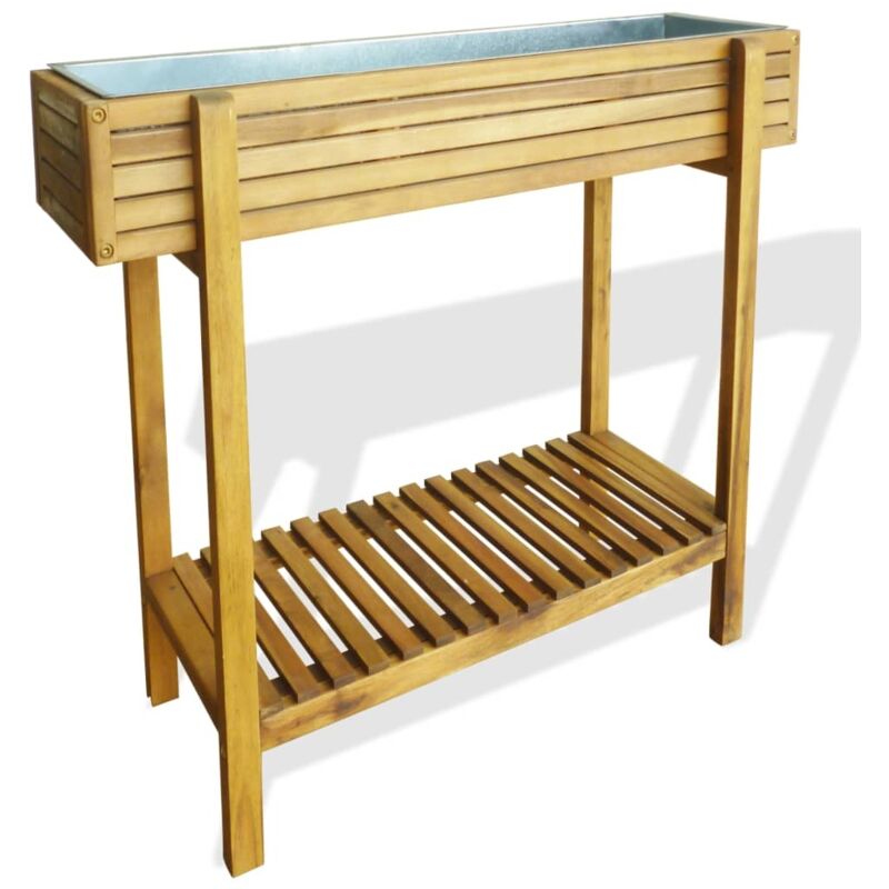 Lit surélevé de jardin Bois massif d acacia et zinc