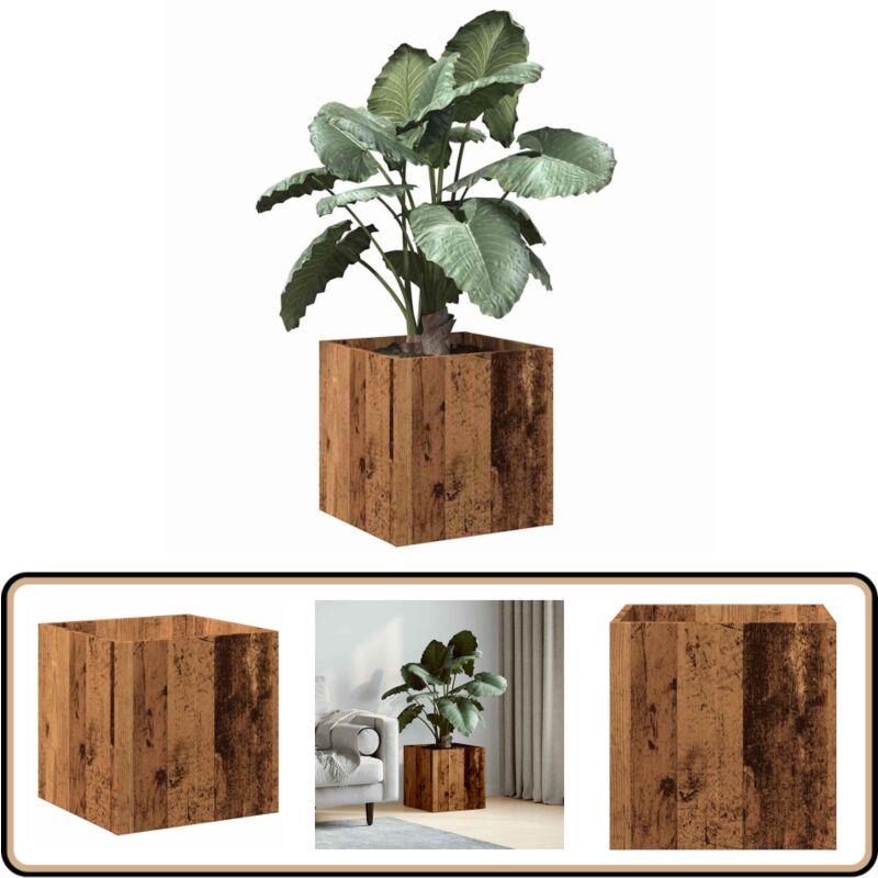 Vidaxl - Jardinière vieux bois 40x40x40 cm bois d'ingénierie