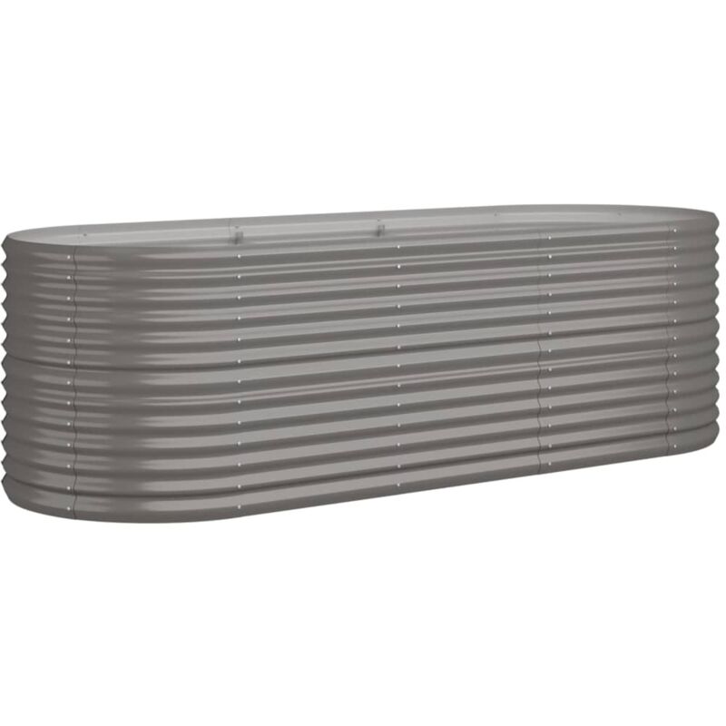 Lit surélevé de jardin Acier enduit de poudre 224x80x68 cm gris