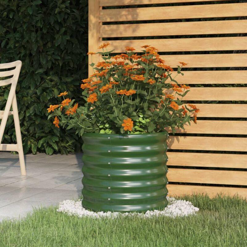 Vidaxl - Jardinière de jardin Acier enduit de poudre 40x40x36 cm Vert