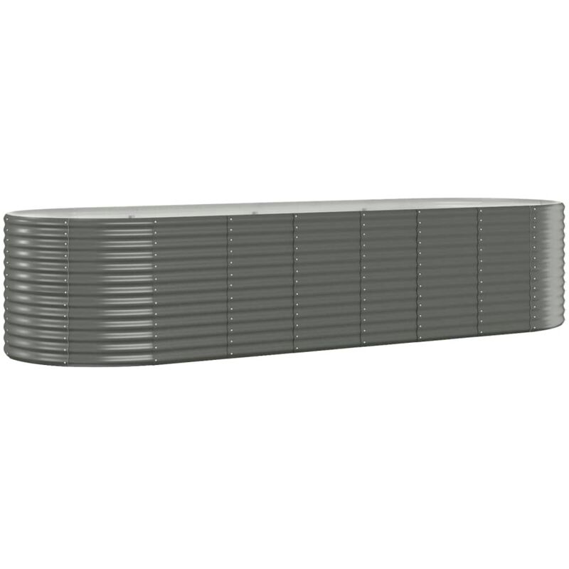 Vidaxl - Lit surélevé de jardin Acier enduit de poudre 322x100x68cm gris