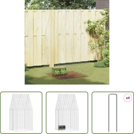 vidaXL Jaula exterior -  Jaula para conejos Plateado 400 x 100 x 210 cm