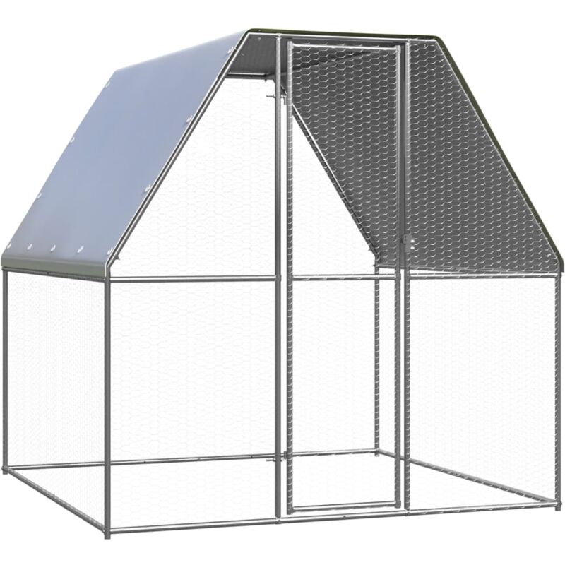 

vidaXL Jaula gallinero de exterior de acero galvanizado 2x2x2 m - Plateado