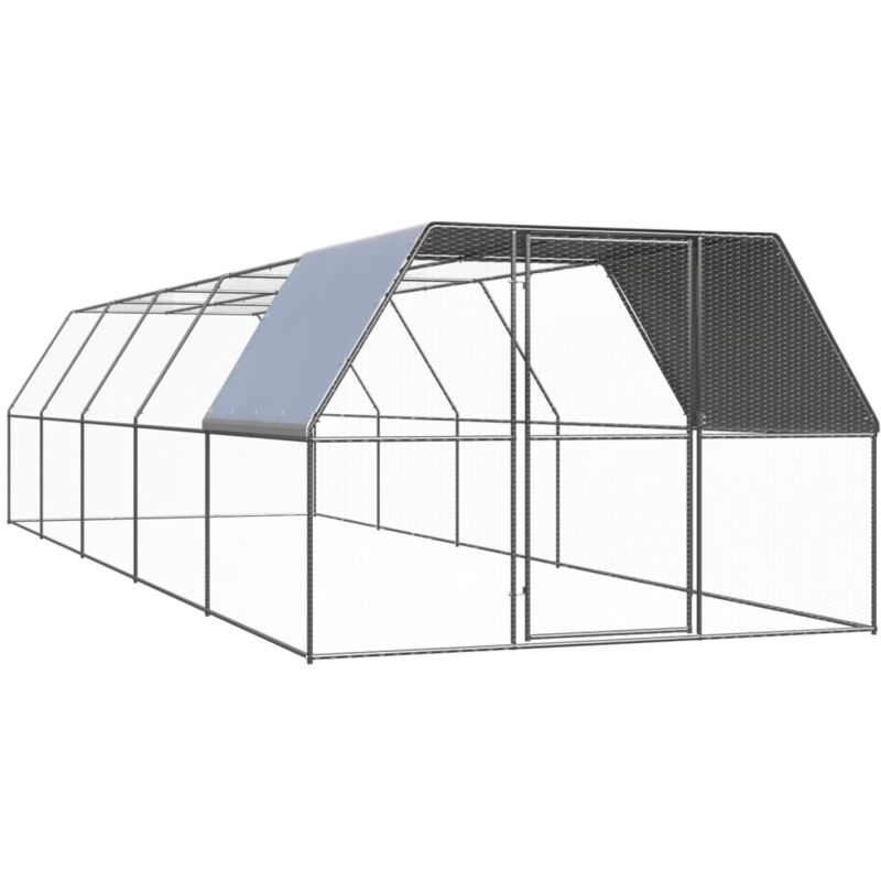 

vidaXL Jaula gallinero de exterior de acero galvanizado 3x10x2 m - Plateado