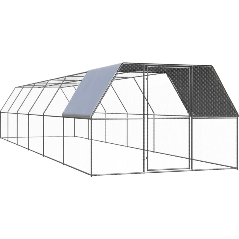 

vidaXL Jaula gallinero de exterior de acero galvanizado 3x12x2 m - Plateado