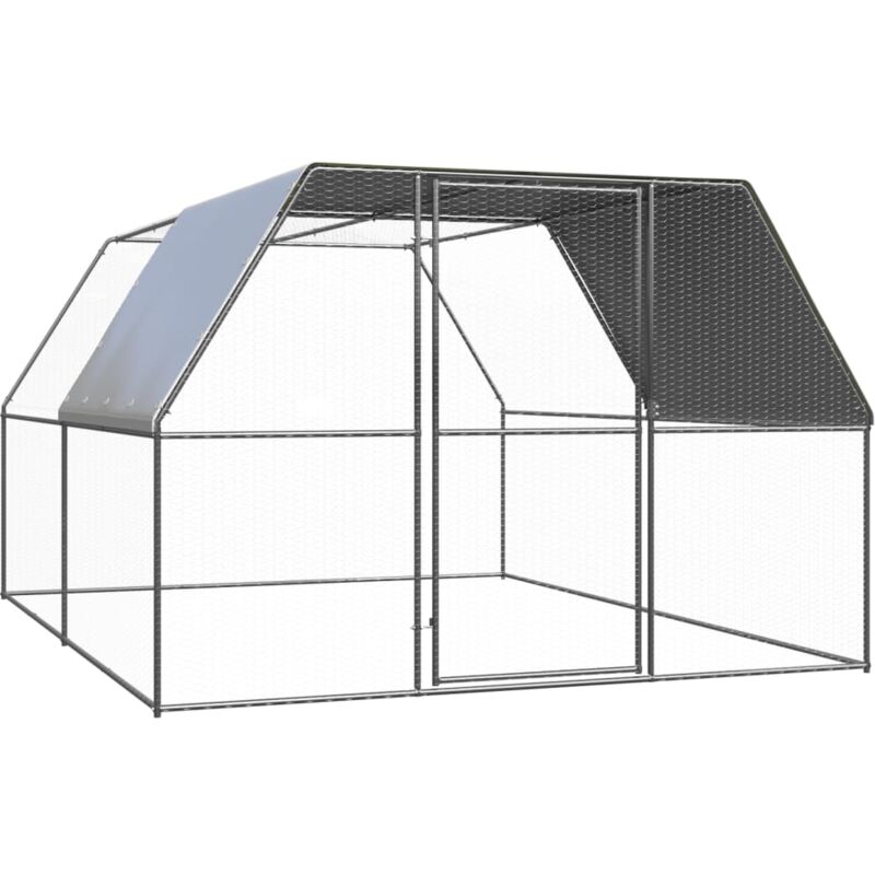 

vidaXL Jaula gallinero de exterior de acero galvanizado 3x4x2 m - Plateado