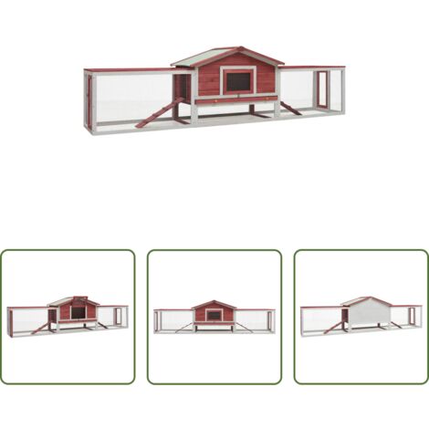 vidaXL Jaula para conejos -  Conejera madera maciza pino y abeto rojo 310x70x87 cm